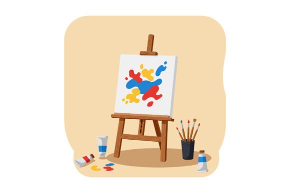 Abstract Colorful Paint Splashes on Canvas: Creative Inspiration at Your Fingertips