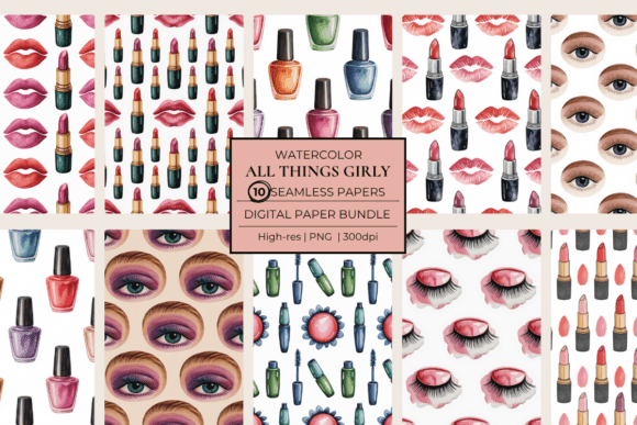 All Things Girly Seamless Papers: A Stylish Resource for Beauty-Themed Design Projects