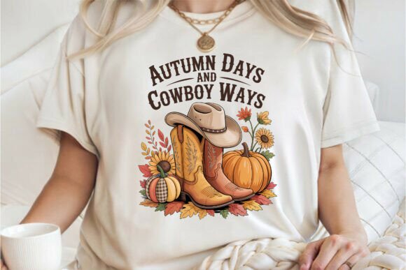 Autumn Cowboy Fall Sublimation Tee PNG: A Creative Design Resource for Seasonal Projects