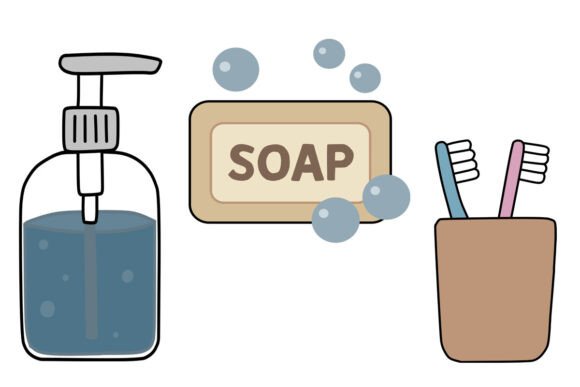 Bathroom Essentials Clipart – 3 PNG Set