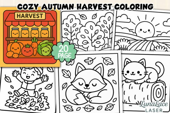 Cozy Autumn Harvest Coloring Page: A Mindful Escape into Fall