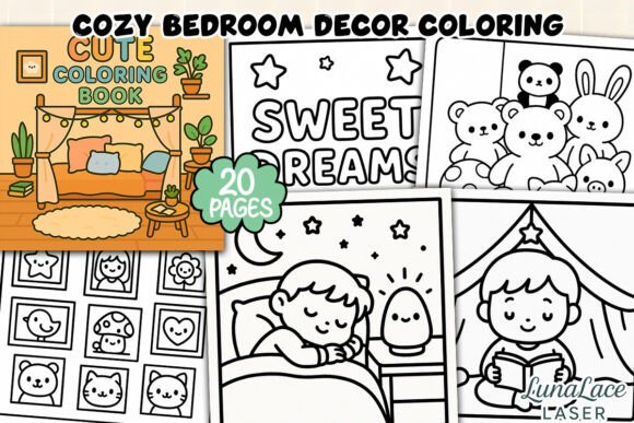 Cozy Bedroom Decor Coloring Page