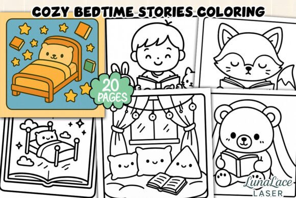 Cozy Bedtime Stories Coloring Page – A Creative Escape for All Ages