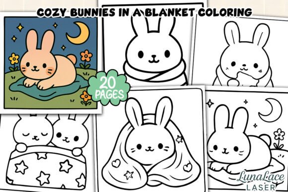 Cozy Bunnies in a Blanket Coloring Page: A Thoughtful Creative Resource for Relaxation and Artistic Expression