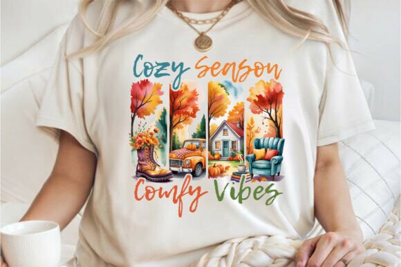 Cozy Season Comfy Vibes, Fall Shirt PNG: A Practical Design Resource for Creative Projects
