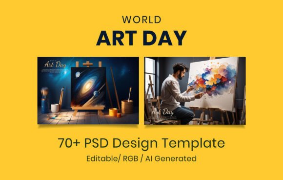 Creative World Art Day PSD Banner Design: A Visual Celebration of Art