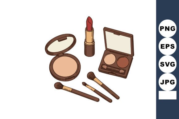 Elegant Makeup Accessories Set with Lipstick Pow: A Versatile Design Resource