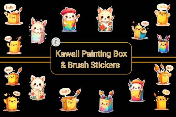 Kawaii Painting Box and Brush Stickers: A Creative Toolkit for Cute Art Enthusiasts