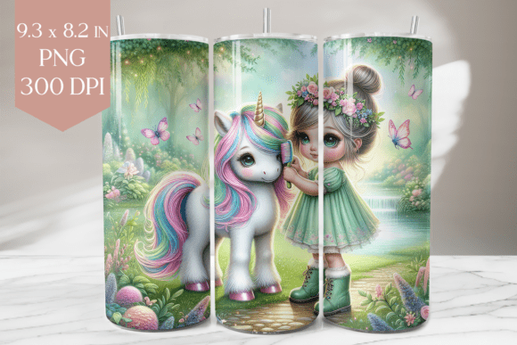 Magical Girl Unicorn Tumbler Wrap: A Whimsical Design for Creative and Commercial Projects
