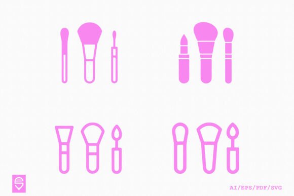 Makeup Brush and Cosmetic Tool Icons for Modern Beauty Design
