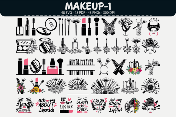 Makeup Clipart Bundle – 48 Designs for Creative Projects