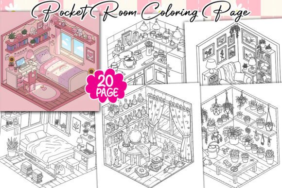Pocket Room Coloring Page Bundle: A Creative Resource for All Ages