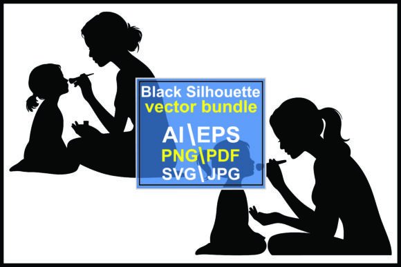 Silhouettes of Women Painting Faces of Children: A Creative Bonding Experience
