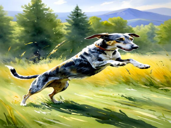 Wall Art a Painting of a Dog Running: Capturing Motion and Joy in Home Decor